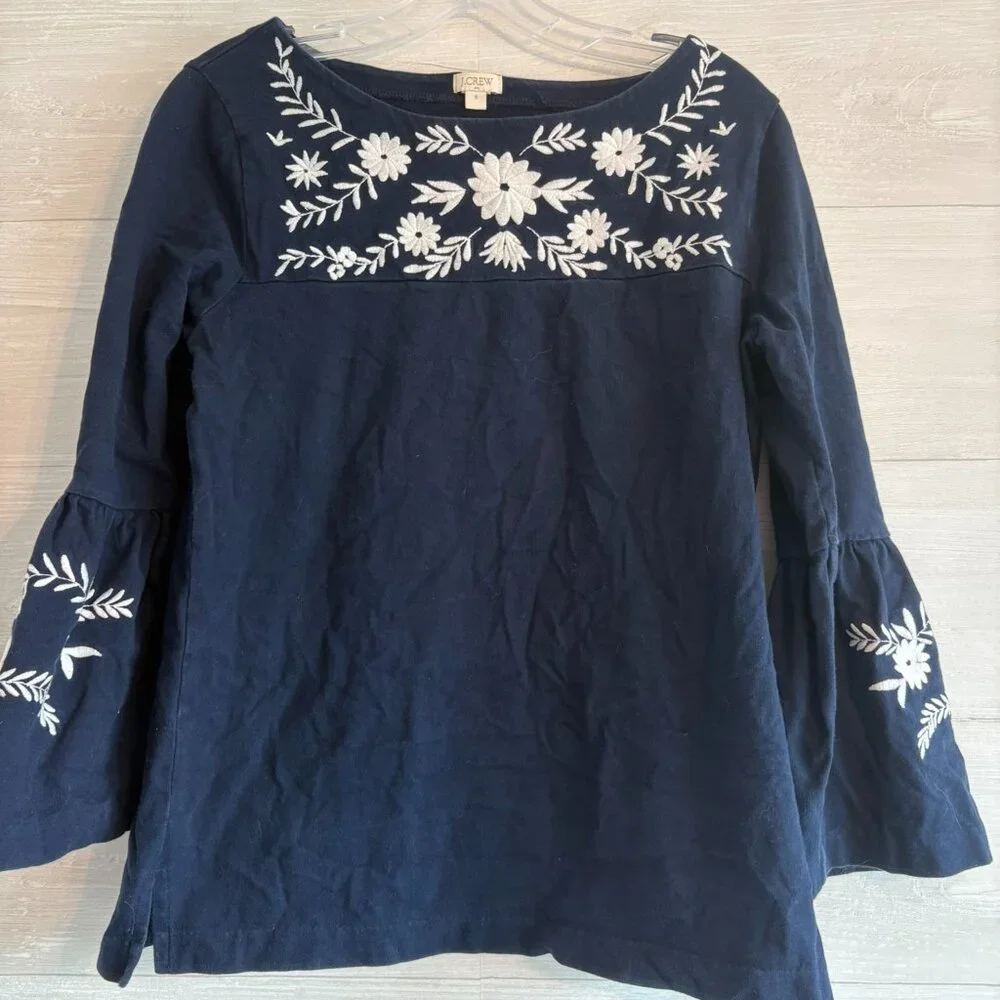 J Crew Embroidered Top - Picture 1 of 6